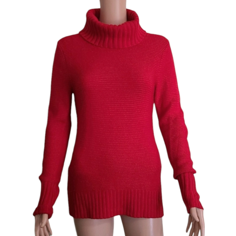 Banana Republic Womens Turtle neck Sweater Size S Red Long Sleeve Wool blend